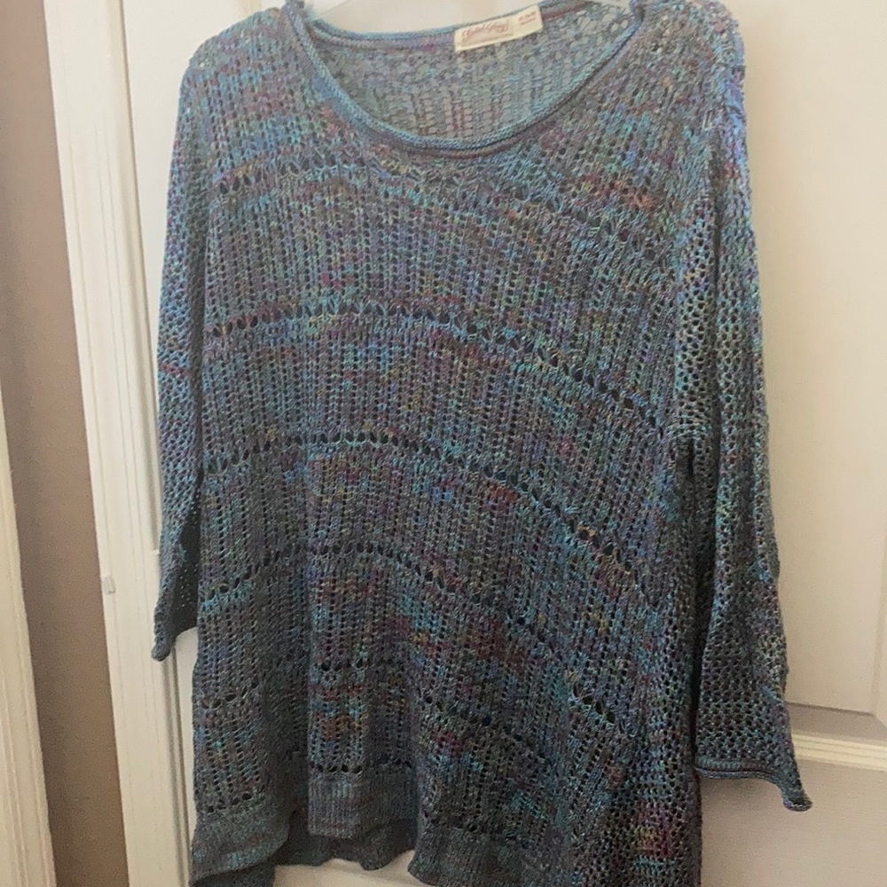 FINAL MARKDOWN Faded glory open knit top xl